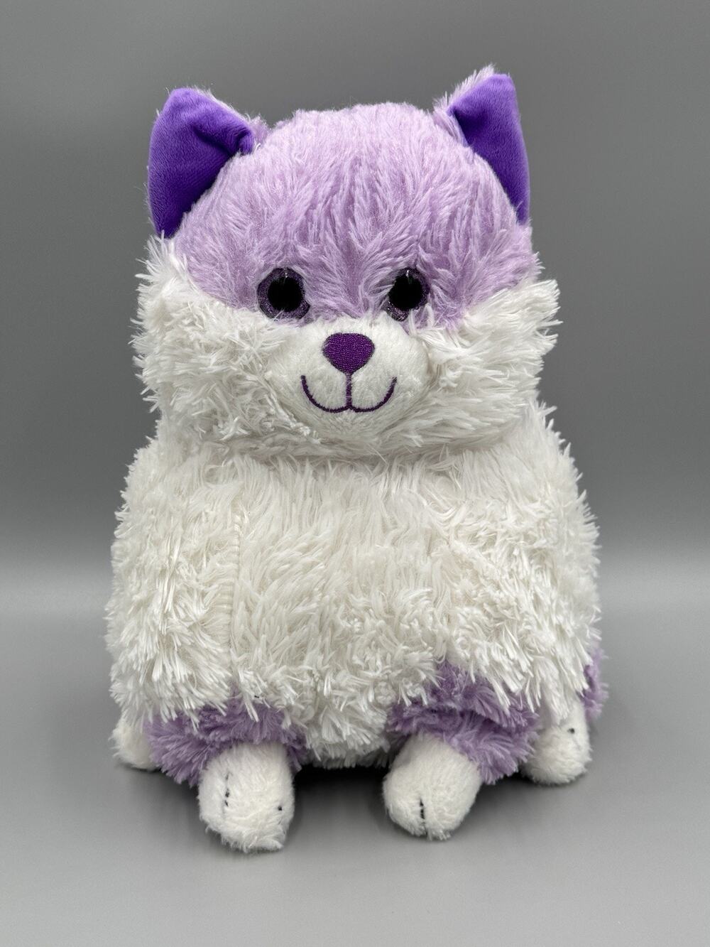 Kids Of America Corp Purple White Fluffy Kitty Cat Plush 12” Stuffed Animal 2017